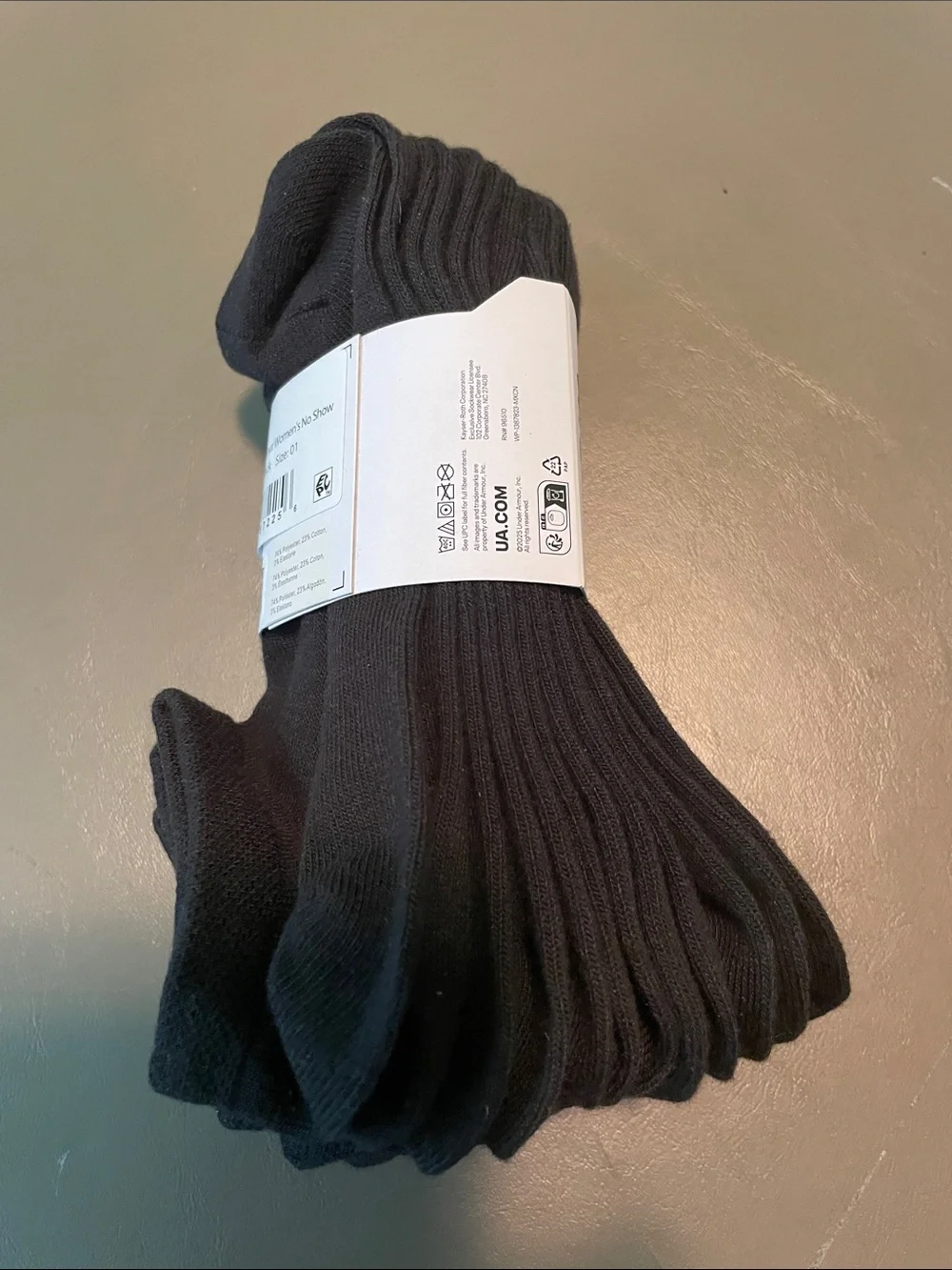 UNDER ARMOUR UA Training Lightweight No Show Socks, 6 pairs, Women’s M, Black